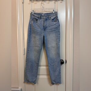 Old Navy Light Blue Straight Leg Jeans extra high rise